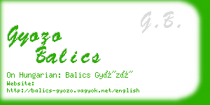 gyozo balics business card